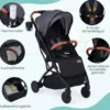 Klappbare Kinderwagen mit Regenschutz & Verstellbarem Rückenlehne & Fußstütze Reisebuggy Grau