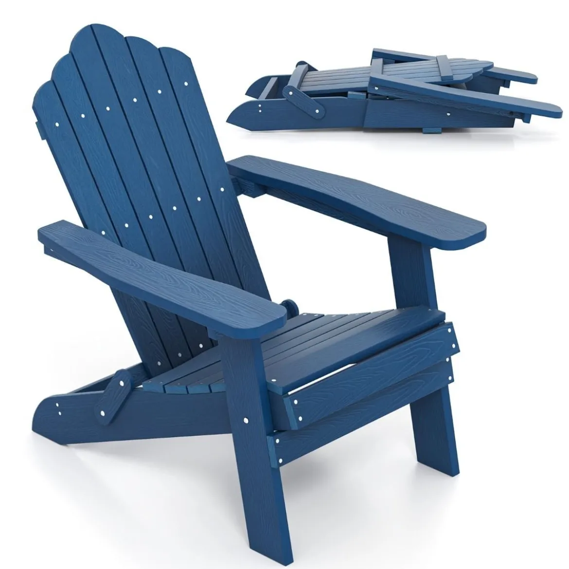 Klappbarer Adirondack Stuhl Wetterfester Adirondack Chair aus Kunststoff Gartensessel