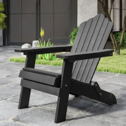 Klappbarer Adirondack Stuhl Wetterfester Adirondack Chair aus Kunststoff Gartensessel