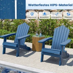Klappbarer Adirondack Stuhl Wetterfester Adirondack Chair aus Kunststoff Gartensessel