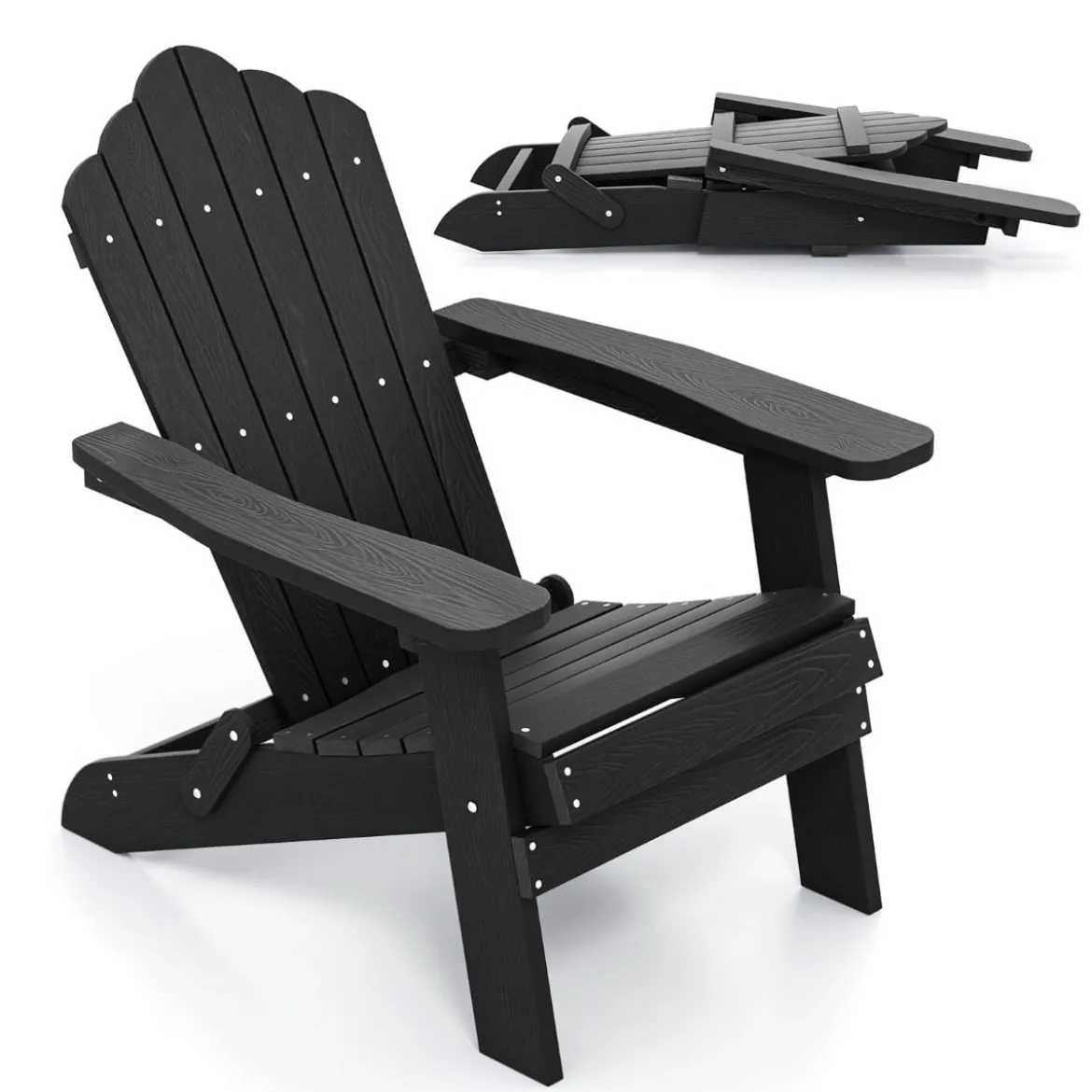 Klappbarer Adirondack Stuhl Wetterfester Adirondack Chair aus Kunststoff Gartensessel
