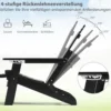 Klappbarer Adirondack Stuhl mit Fußstütze & verstellbarer Rückenlehne Gartensessel mit Getränkehalter Schwarz