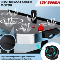 Klappbarer Airhockey Tisch mit LED-Anzeige & 12V-Motor Elektrischer Lufthockey Tisch