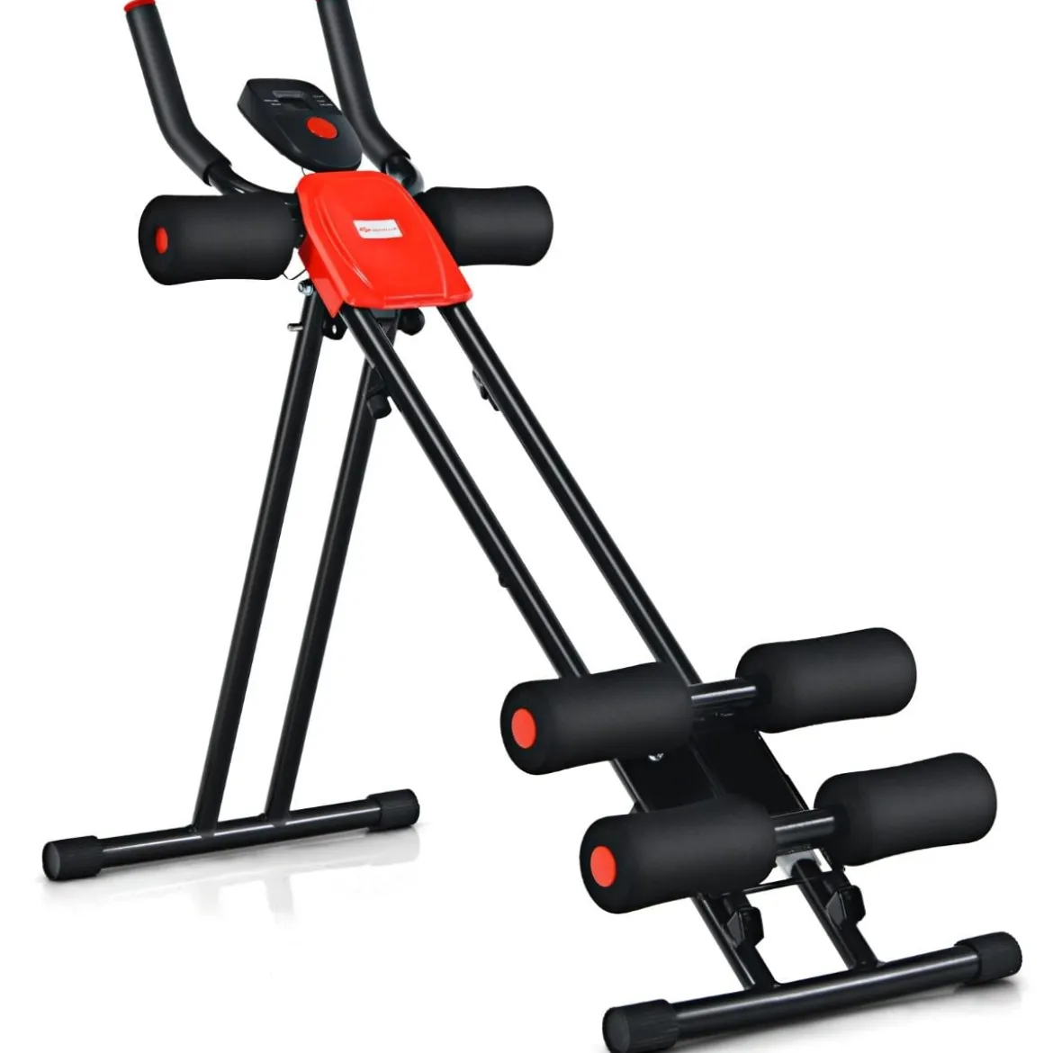 Klappbarer Bauchmuskeltrainer Workout-Maschine 110 x 40,5 x 88,5 cm Schwarz + Rot