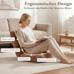 Klappbarer Bodenstuhl Bodensessel mit Verstellbarer Rückenlehne & Hochdichtem Schaumstoff Farbe wählbar