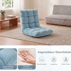 Klappbarer Bodenstuhl Bodensessel mit Verstellbarer Rückenlehne & Hochdichtem Schaumstoff Farbe wählbar
