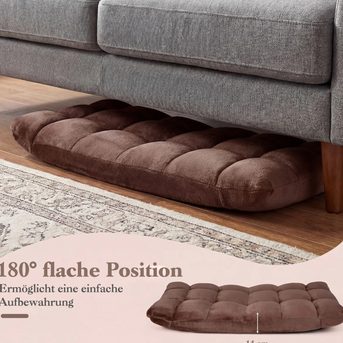 Klappbarer Bodenstuhl Bodensessel mit Verstellbarer Rückenlehne & Hochdichtem Schaumstoff Farbe wählbar