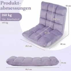 Klappbarer Bodenstuhl Bodensessel mit Verstellbarer Rückenlehne & Hochdichtem Schaumstoff Farbe wählbar
