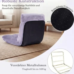 Klappbarer Bodenstuhl Bodensessel mit Verstellbarer Rückenlehne & Hochdichtem Schaumstoff Farbe wählbar