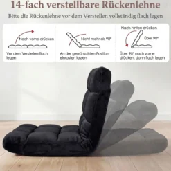 Klappbarer Bodenstuhl Bodensessel mit Verstellbarer Rückenlehne & Hochdichtem Schaumstoff Farbe wählbar