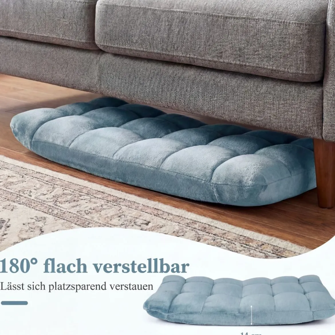 Klappbarer Bodenstuhl Bodensessel mit Verstellbarer Rückenlehne & Hochdichtem Schaumstoff Farbe wählbar