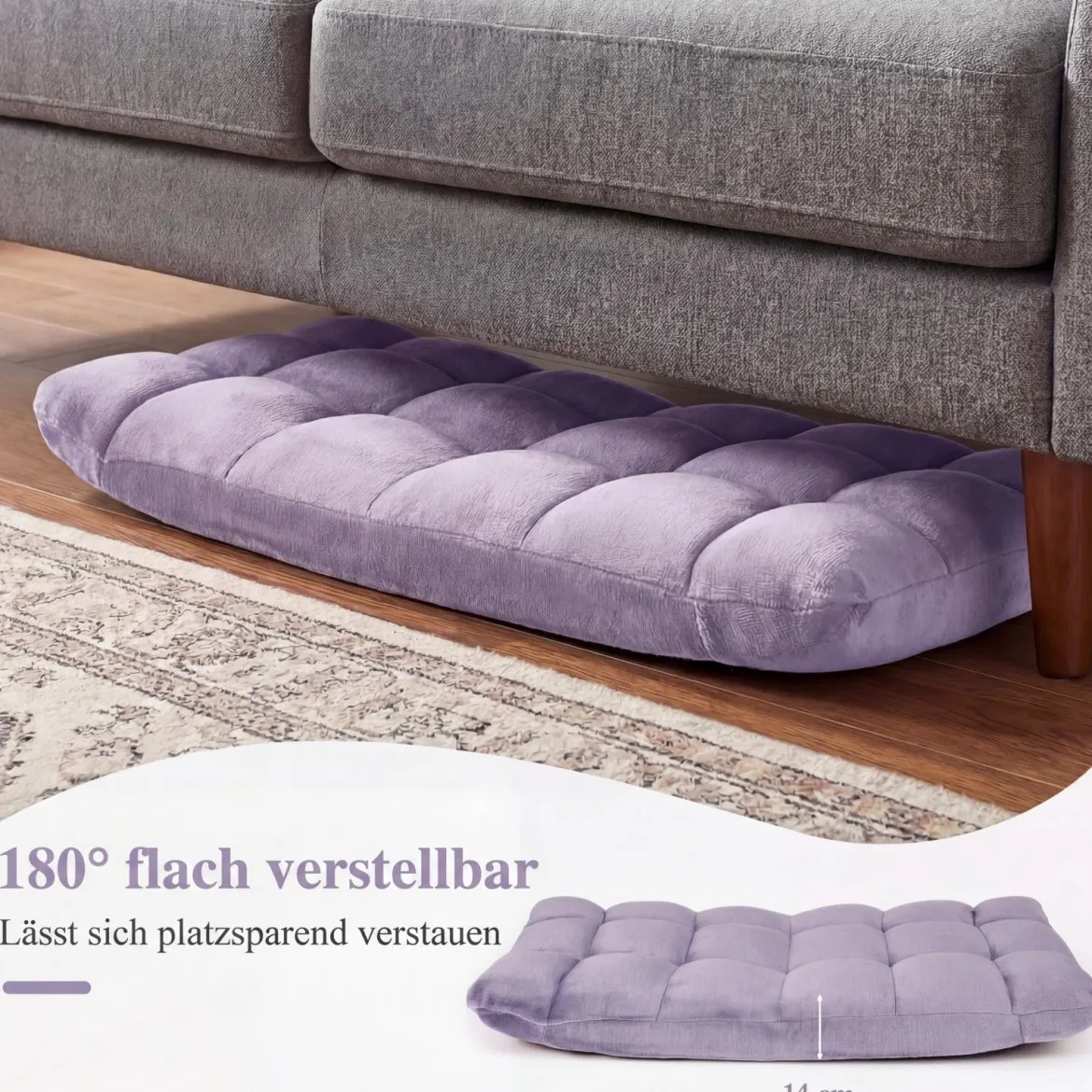 Klappbarer Bodenstuhl Bodensessel mit Verstellbarer Rückenlehne & Hochdichtem Schaumstoff Farbe wählbar