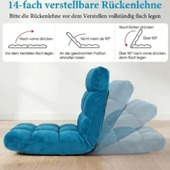 Klappbarer Bodenstuhl Bodensessel mit Verstellbarer Rückenlehne & Hochdichtem Schaumstoff Farbe wählbar