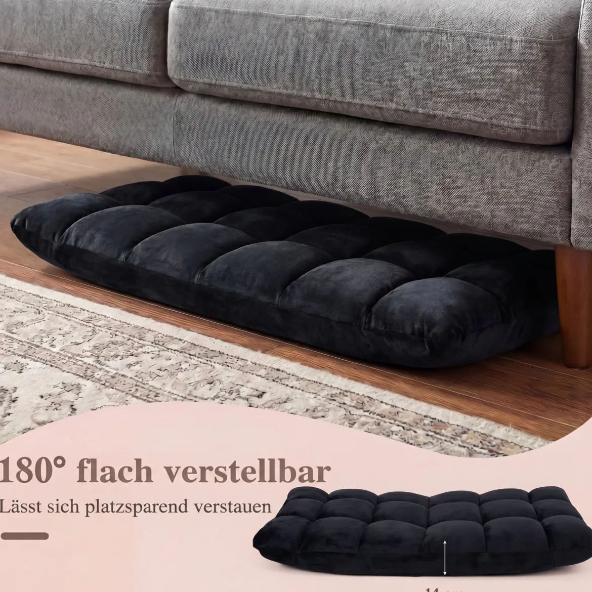 Klappbarer Bodenstuhl Bodensessel mit Verstellbarer Rückenlehne & Hochdichtem Schaumstoff Farbe wählbar