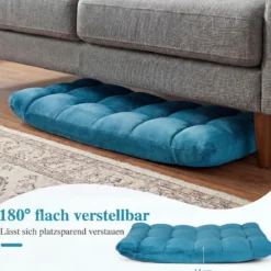Klappbarer Bodenstuhl Bodensessel mit Verstellbarer Rückenlehne & Hochdichtem Schaumstoff 66,5 x 53 x 53 cm
