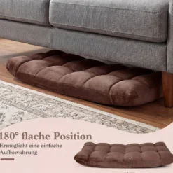 Klappbarer Bodenstuhl Bodensessel mit Verstellbarer Rückenlehne & Hochdichtem Schaumstoff 66,5 x 53 x 53 cm