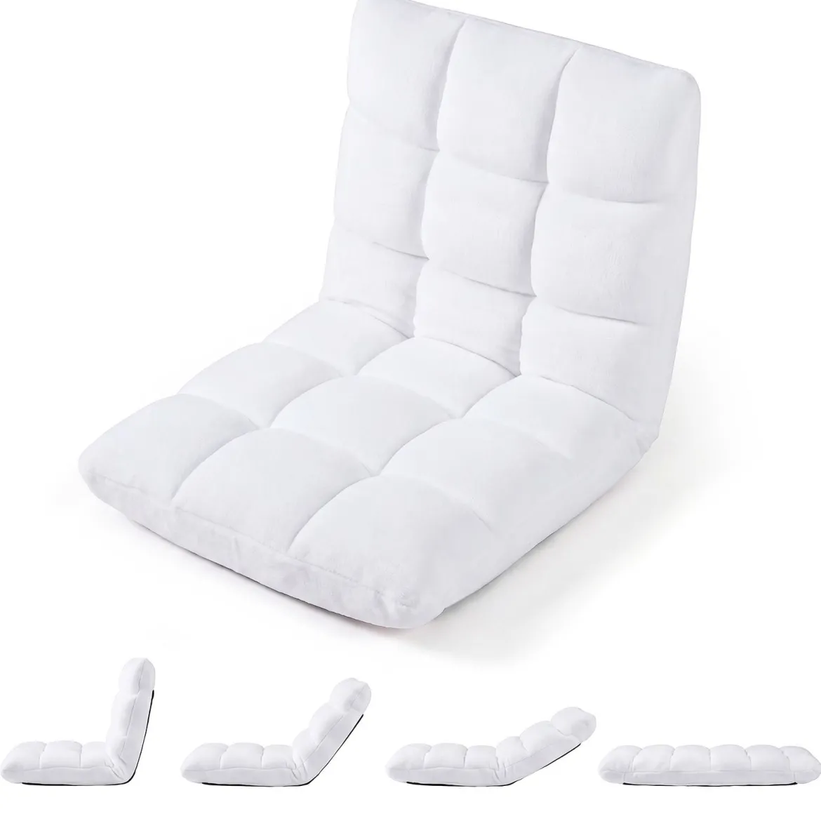 Klappbarer Bodenstuhl Bodensessel mit Verstellbarer Rückenlehne & Hochdichtem Schaumstoff 66,5 x 53 x 53 cm