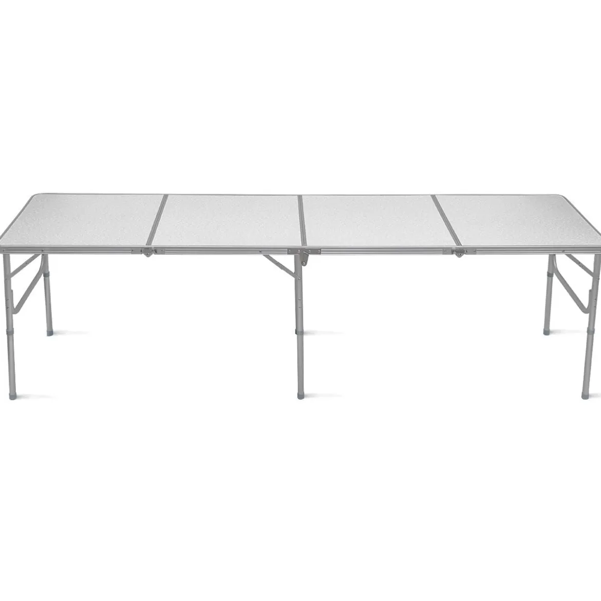 klappbarer Campingrtisch Aluminium Klapptisch 240 x 60 cm Picknicktisch Gartentisch für Indoor- und Outdoor Silber