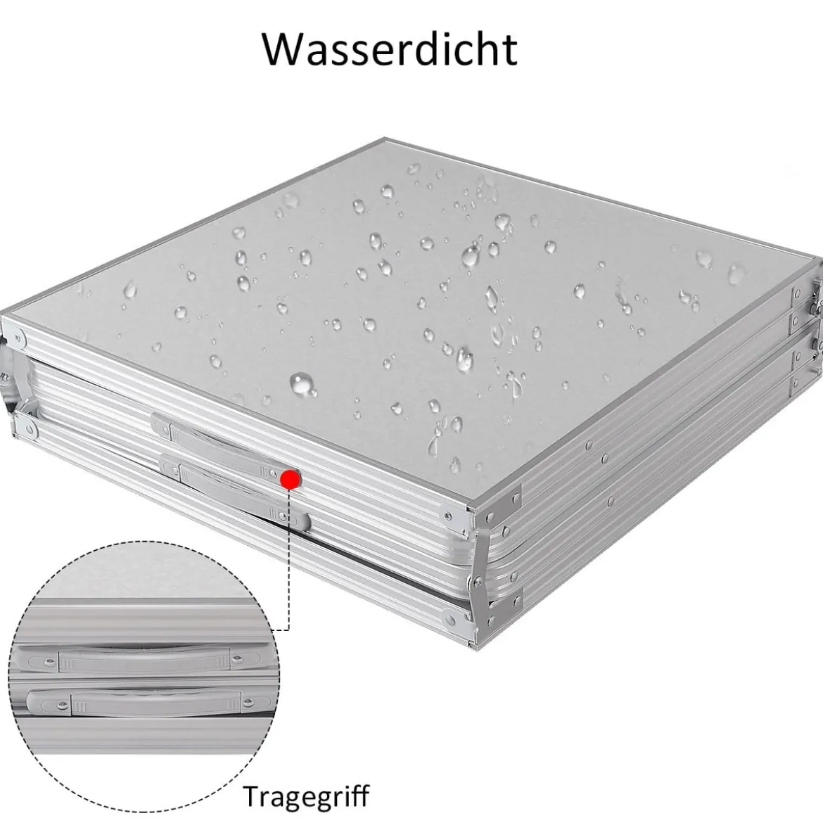 klappbarer Campingrtisch Aluminium Klapptisch 240 x 60 cm Picknicktisch Gartentisch für Indoor- und Outdoor Silber