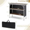 Klappbarer Campingtisch aus Aluminium mit 2-stöckigen Regalen Campingschrank Kaffe