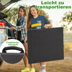 Klappbarer Campingtisch mit HDPE-Tischplatte & Tragegriff Gartentisch Klapptisch 152 x 70 cm