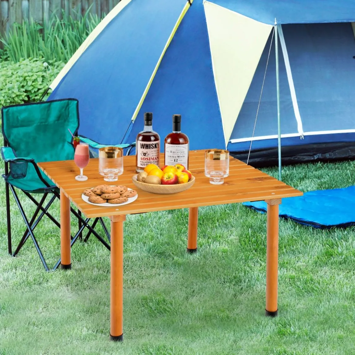 Klappbarer Campingtisch mit Tragetasche für Strand Picknicks & Angelausflüge Natur
