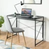 Klappbarer Computertisch Arbeitstisch mit Metallrahmen Laptop-Tisch bis 115 kg belastbar 100 x 50 x 75 cm Schwarz