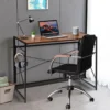Klappbarer Computertisch Arbeitstisch mit Metallrahmen Laptop-Tisch bis 115 kg belastbar 100 x 50 x 75 cm Rustikales Braun