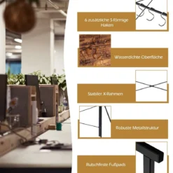 Klappbarer Computertisch Arbeitstisch mit Metallrahmen Laptop-Tisch bis 115 kg belastbar 100 x 50 x 75 cm Rustikales Braun