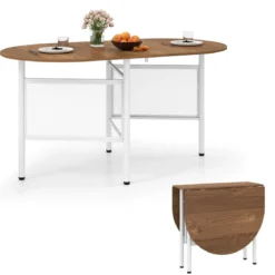 Klappbarer Esstisch für 6-8 Personen Platzsparender Klapptisch Ovaler Küchentisch Natur