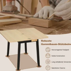 Klappbarer Esstisch mit Verstecktem Stauraum Ausziehbarer Küchentisch für 4 Personen Natur