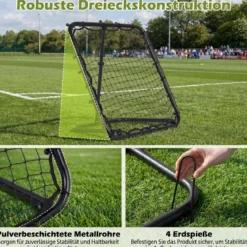 Klappbarer Fußball Rebounder mit 4 Verstellbarem Winkel Rückprallwand Rebound Netz