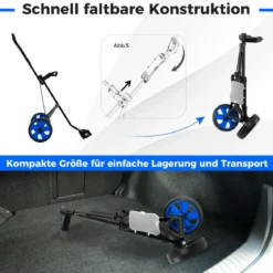 Klappbarer Golf Trolley aus Stahl mit Scorecardhalter 2 Rad Golftrolley Golf Bag Push Cart