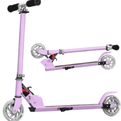 Klappbarer Höhenverstellbarer Kinder Scooter mit 2 blinkenden Räder für Kinder ab 4 Jahre Lila