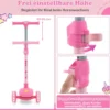 Klappbarer Kinder Roller mit PU LED Rädern & Hinterbremse Höhenverstellbarer Scooter Rosa