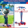 Klappbarer Kinder Roller mit PU LED Rädern & Hinterbremse Höhenverstellbarer Scooter Blau