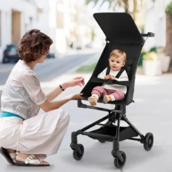 Klappbarer Kinderwagen mit Verstellbarer & Abnehmbarem Verdeck Reisebuggy Kinderbuggy