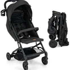 Klappbarer Kinderwagen Tragbarer Reisewagen für Kinder 79 x 47 x 97 cm Schwarz
