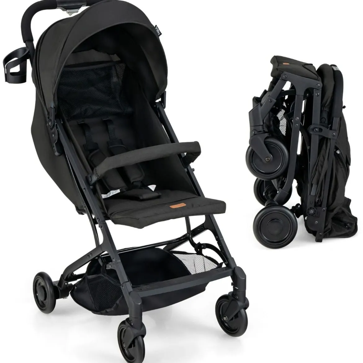 Klappbarer Kinderwagen Tragbarer Reisewagen für Kinder 79 x 47 x 97 cm Schwarz