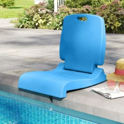 Klappbarer Klappsitz Tragbarer Outdoor-Stuhl mit Griff & Abflussloch Bodenstuhl Blau