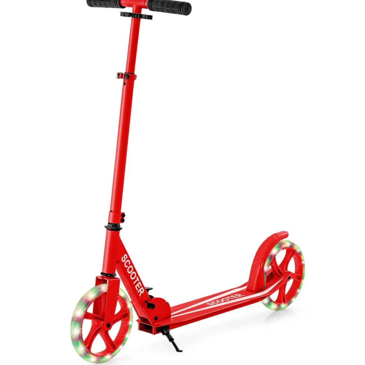 Klappbarer Scooter mit 100kg Tragkraft & 2 LED Räder Höhenverstellbarer Roller Tretroller