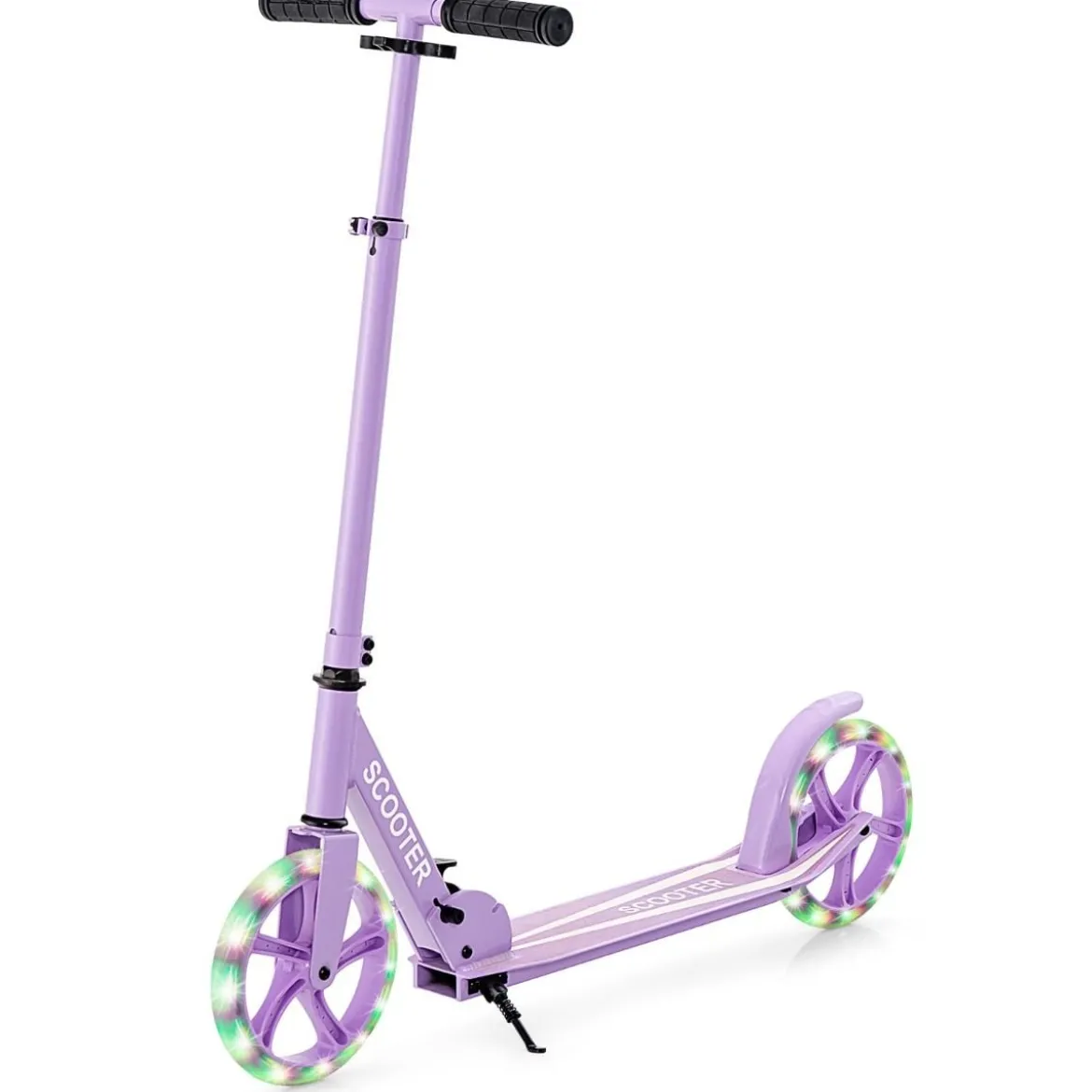 Klappbarer Scooter mit 100kg Tragkraft & 2 LED Räder Höhenverstellbarer Roller Tretroller