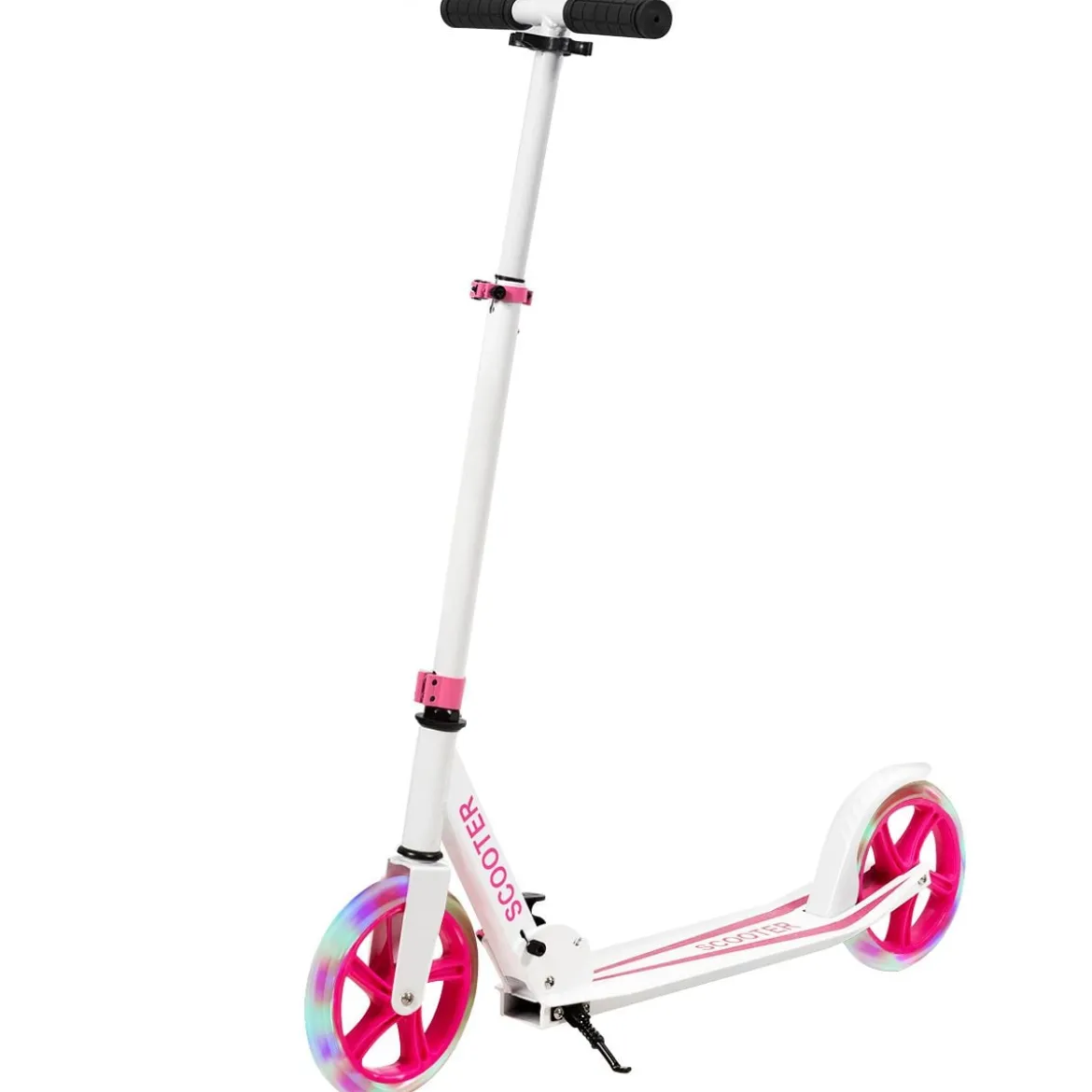 Klappbarer Scooter mit 100kg Tragkraft & 2 LED Räder Höhenverstellbarer Roller Tretroller