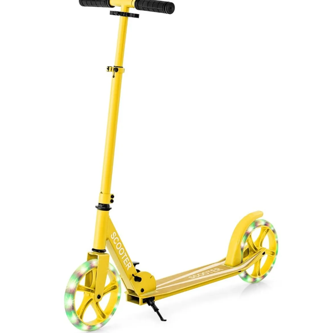 Klappbarer Scooter mit 100kg Tragkraft & 2 LED Räder Höhenverstellbarer Roller Tretroller