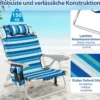 Klappbarer Strandstuhl mit Verstellbarer Rückenlehne & Kühltasche Campingstuhl