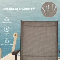 Klappbarer Terrassenliegestuhl mit 5 anpassbaren Positionen der Rückenlehne Braun