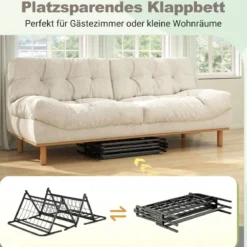Klappbares Bettgestell mit Matratze Tragbares Klappbett mit Kopf- & Fußteil Plattformbett Schwarz 200 x 90 cm