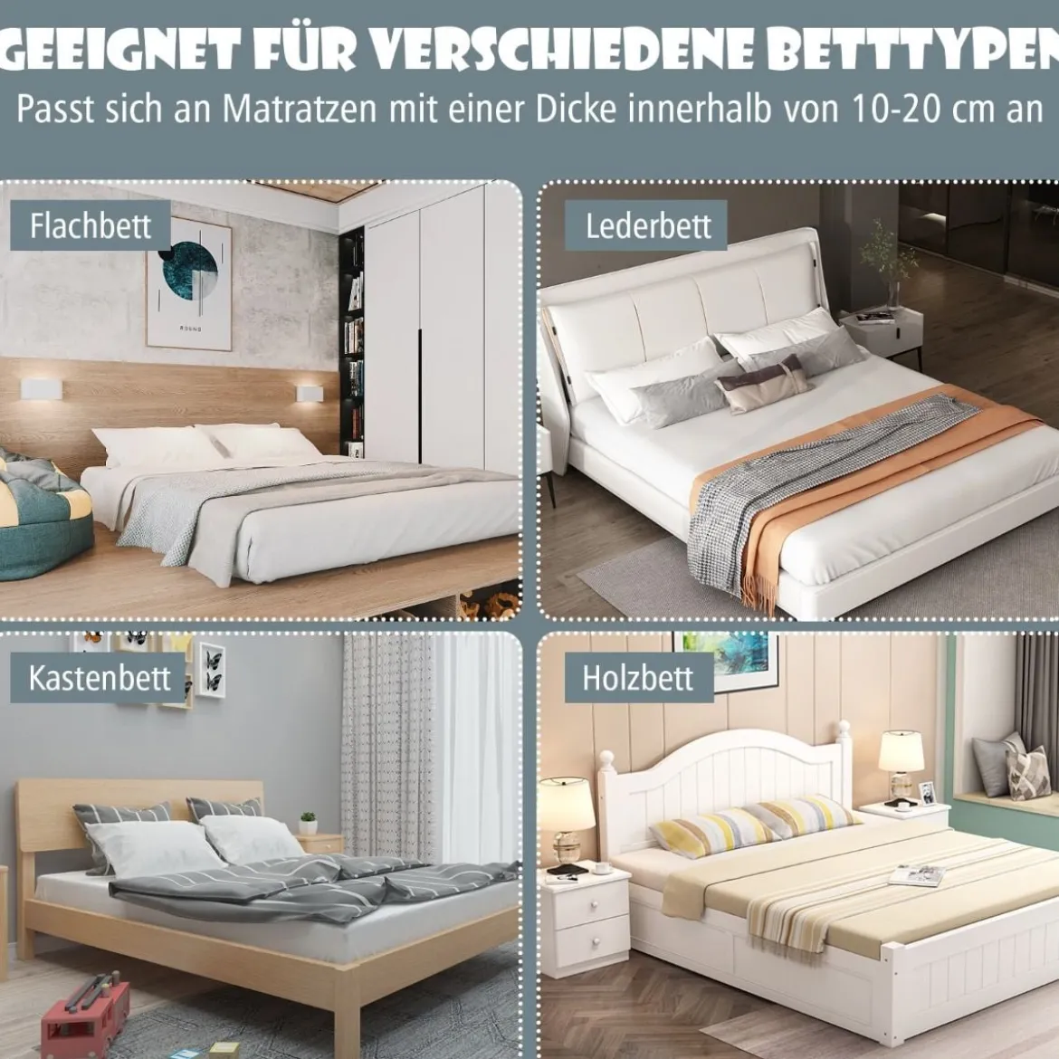 Klappbares Bettgitter mit Verstellbarer & EIN-klick-Faltung Gurte Bettschutzgitter 150 x 42cm