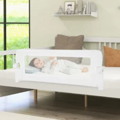 Klappbares Bettgitter mit Verstellbaren Riemen Bettschutzgitter 121 x 40,5 x 42 cm