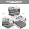 Klappbares Bodensofa 3 in 1 Grau Schlafsofa mit Schlaffunktion und Verstellbarer Rückenlehne